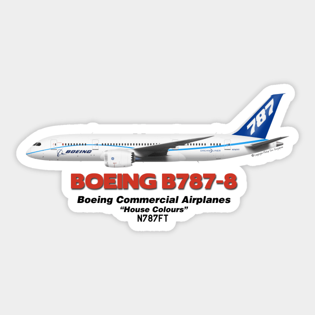 Boeing B787-8 - Boeing "House Colours" Sticker by TheArtofFlying